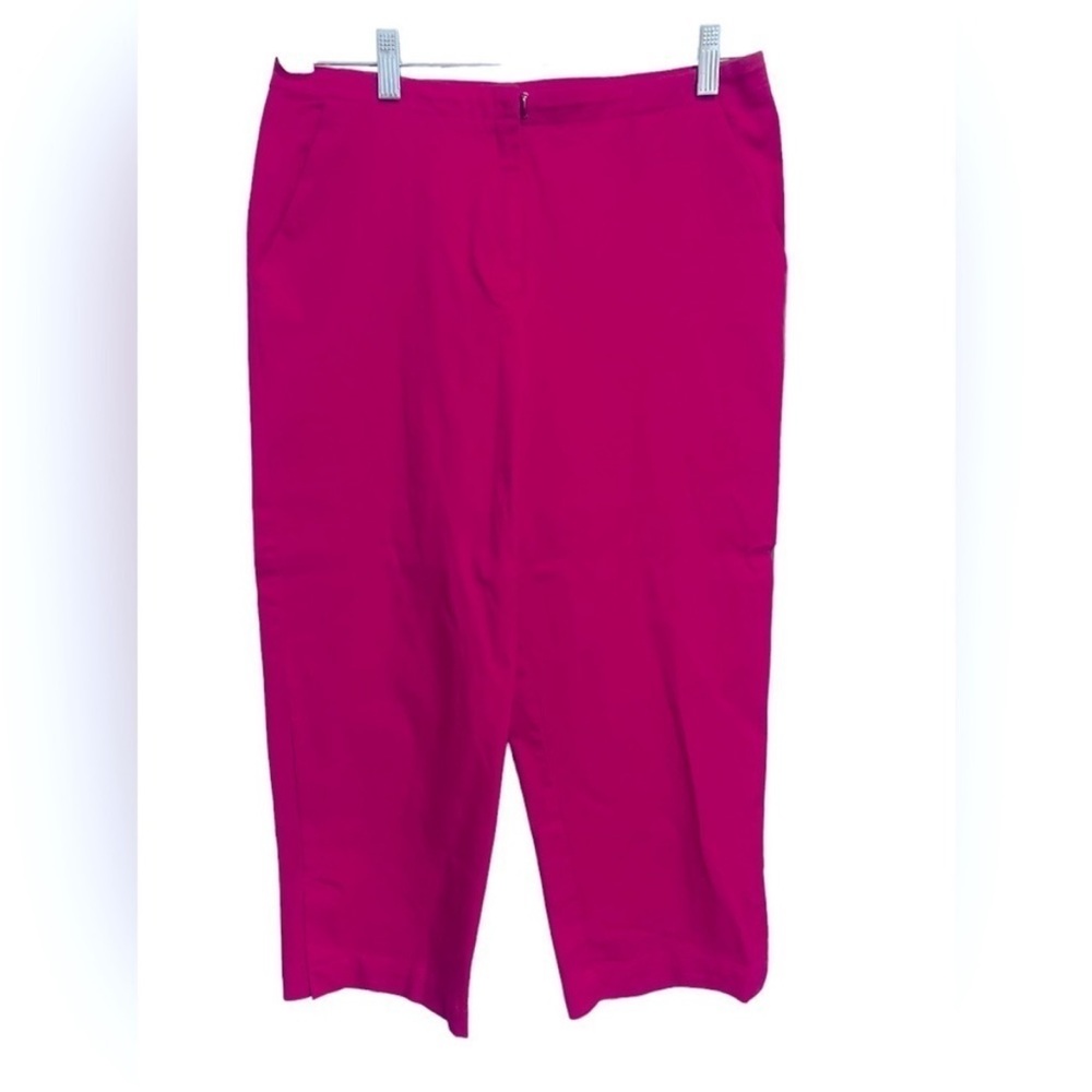 Garnet Hill Fucsia Capri Wide Leg‎ Pants Cropped Size 10 Comfortable Summer